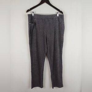 NWT Quacker Factory NWT Corduroy Pull-On Slim Leg Pant Grey Short Large A270900